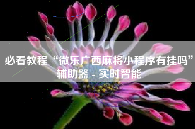 必看教程“微乐广西麻将小程序有挂吗	”辅助器 - 实时智能