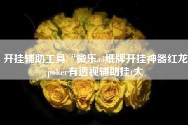 开挂辅助工具“微乐a3纸牌开挂神器红龙poker有透视辅助挂(太